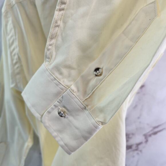 Vintage Button Shirt Mens Large Yellow Safari Pima Long Sleeve St John Bay - Picture 8 of 13